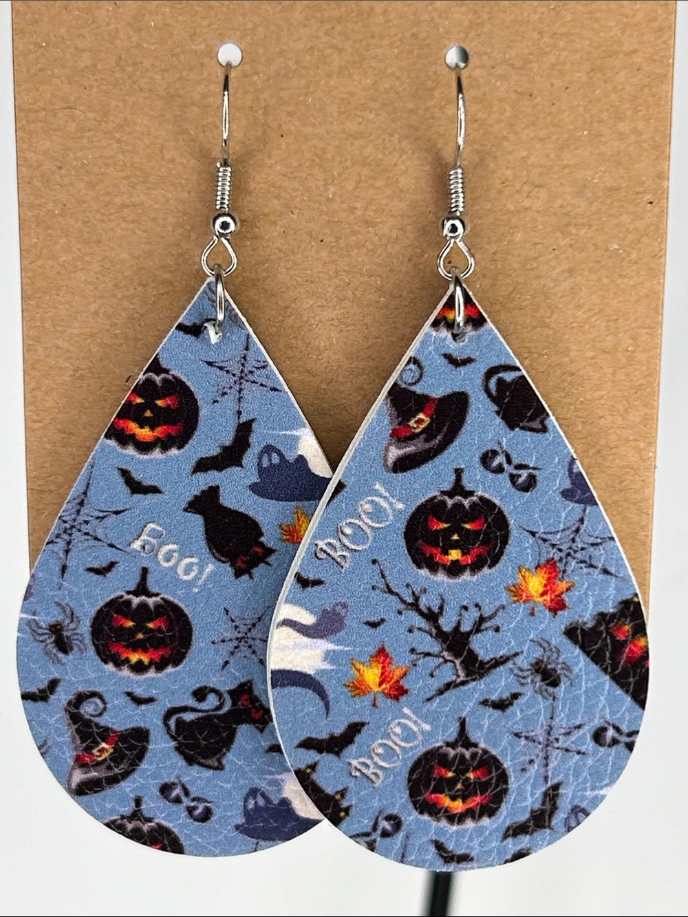 Faux Leather Dangle Earrings Halloween Fashion Jewelry
